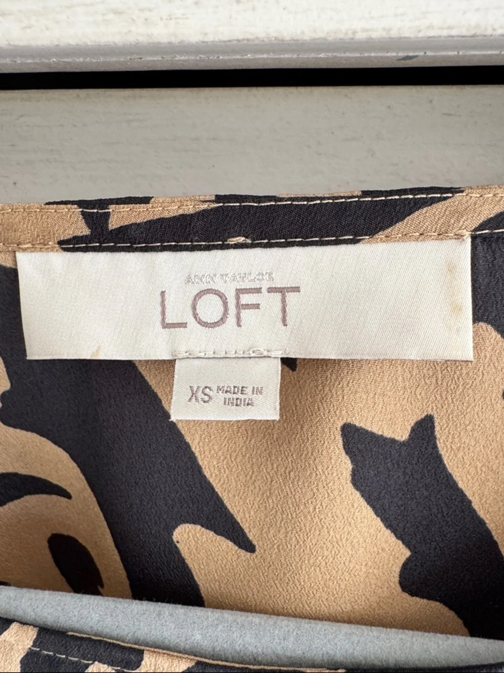 LOFT Baroque Print Puff-Sleeve Blouse SZ X-Small